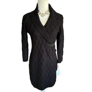 Calvin Klein Black Diamond Sweater Dress, Women’s size medium, NWT